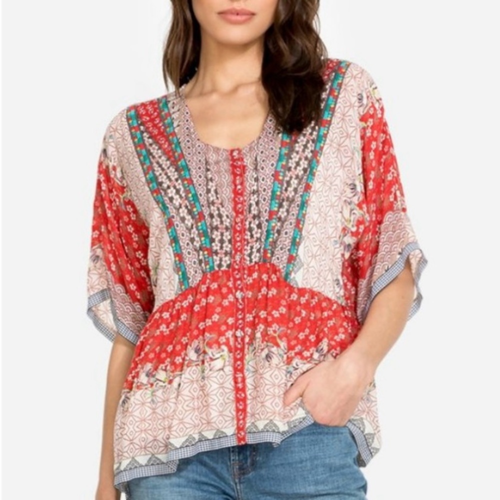 Johnny Was Zado Button Down Top
